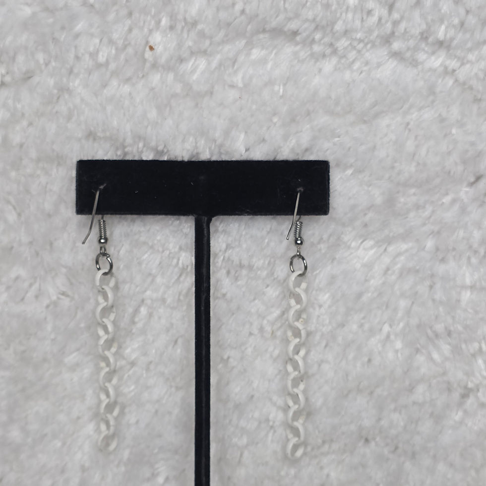 Thumbnail: Vintage 1980's White Chain Earrings