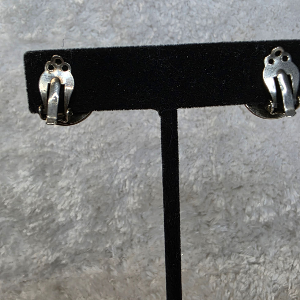 Thumbnail: Engraved Silvertone Clip-On Earrings