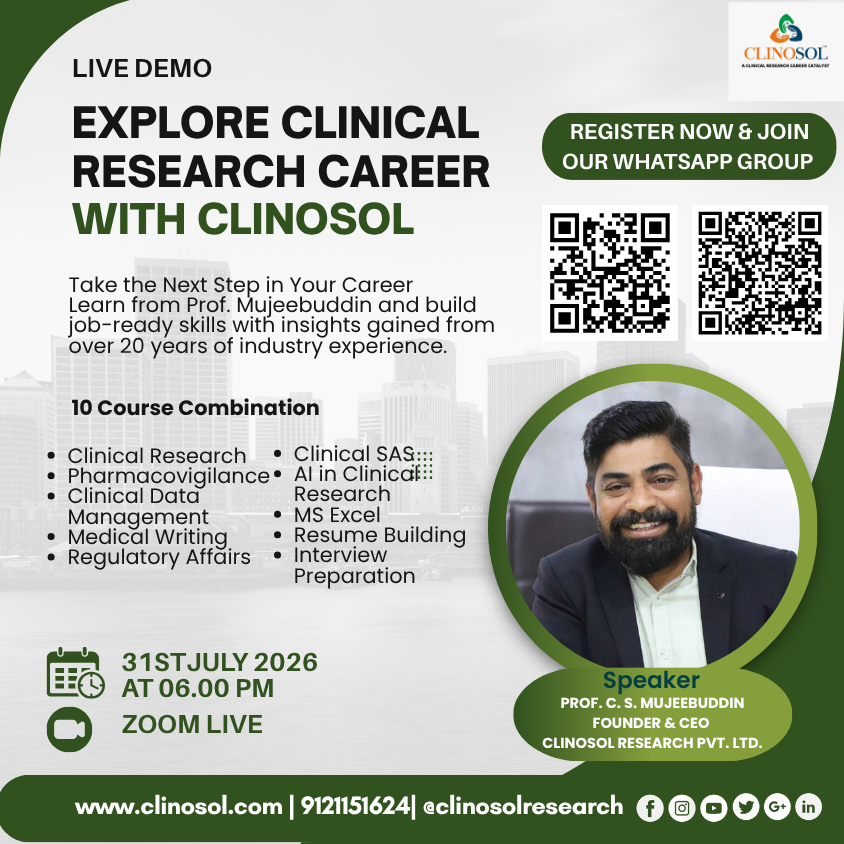 Explore Clinical Research Career with Clinosol (Live Demo)