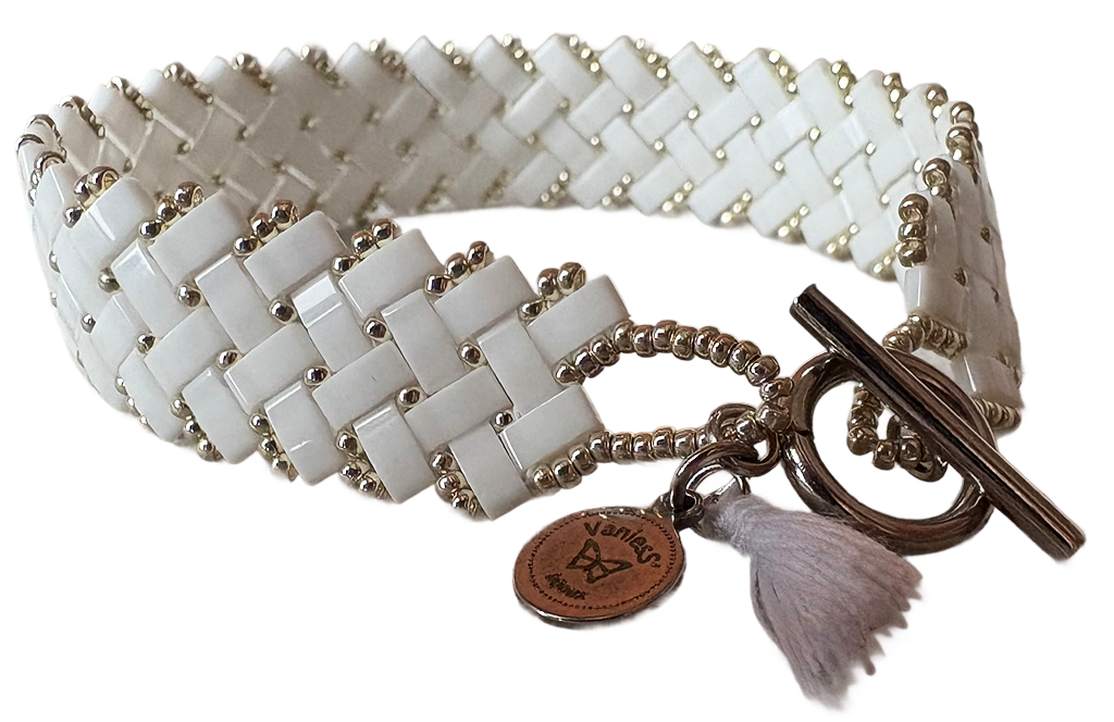 BUZIOS bracelet - blanc brillant et argenté