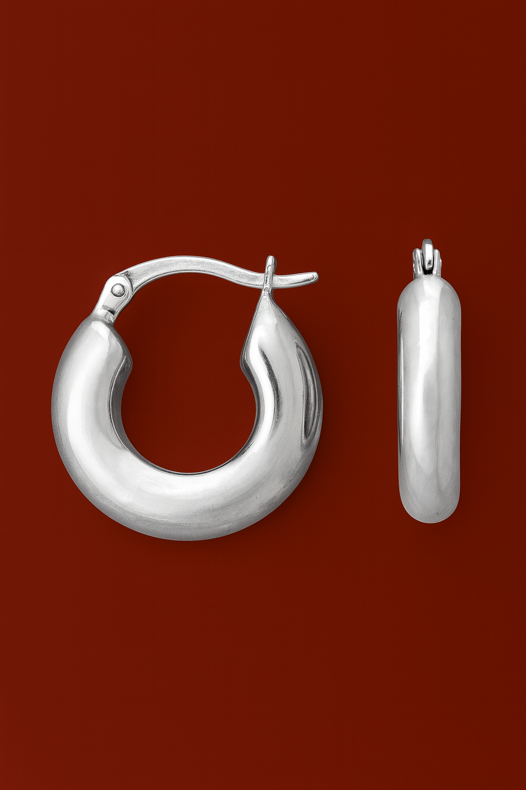 Sterling Silver Cloud Curve Chunky Hoop Earrings