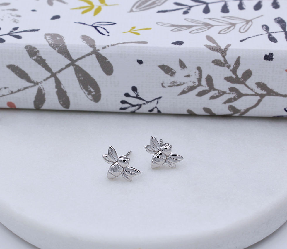 Sterling Silver Bumble Bee Stud Earrings