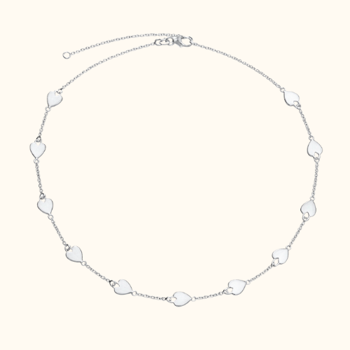 Thumbnail: Sterling Silver or Gold Vermeil Multi-Heart Necklace