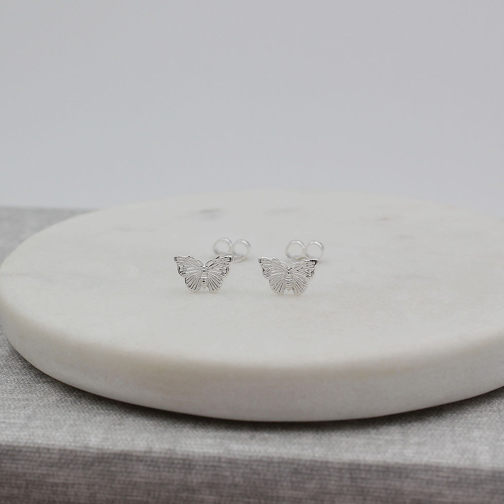 Sterling Silver Butterfly Stud Earrings