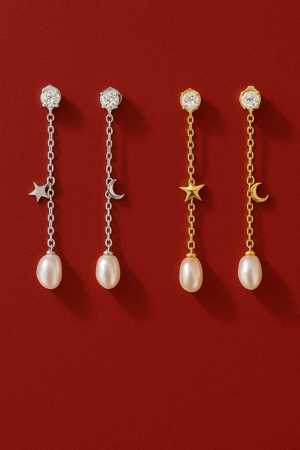 Celeste Pearl & Star Drop Earrings