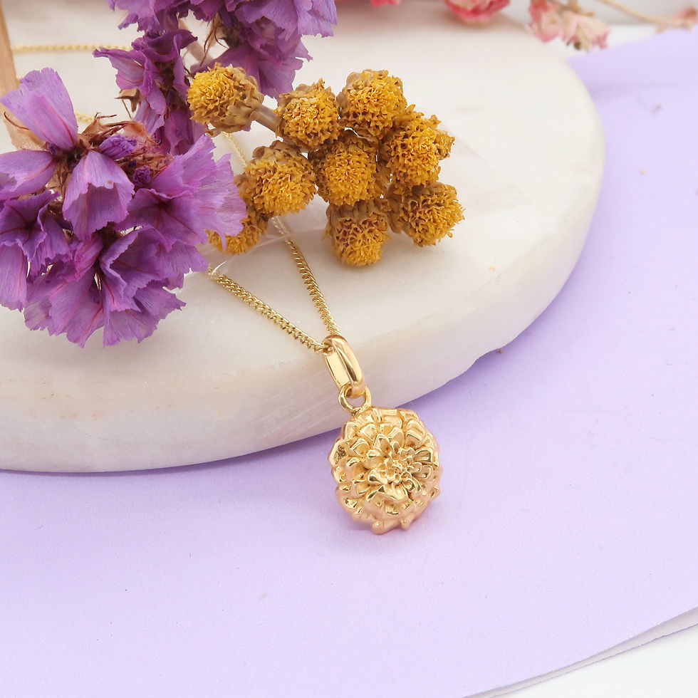 Thumbnail: Personalised Sterling Silver BirthFlower and Initial Necklaces