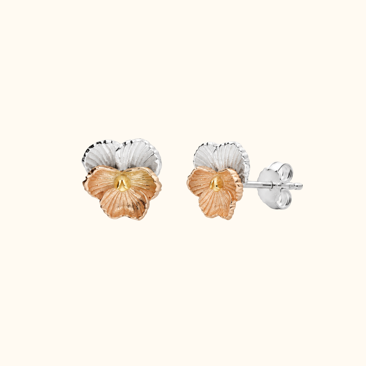 Sterling Silver Febuary Birthstone flower stud