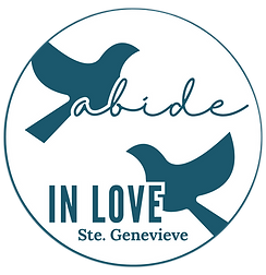 Abide in love logo with two doves