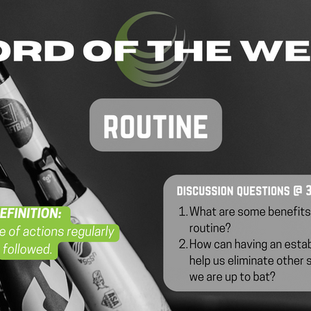 ROUTINE, ROUTINE, ROUTINE! Why every athlete needs them.