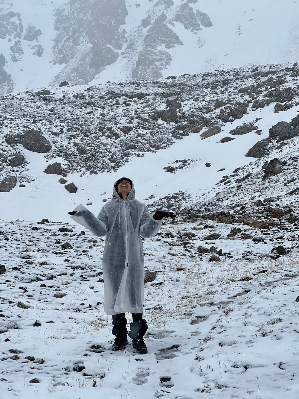 Snow Hike Rain Poncho Ala Kul Kyrgyzstan