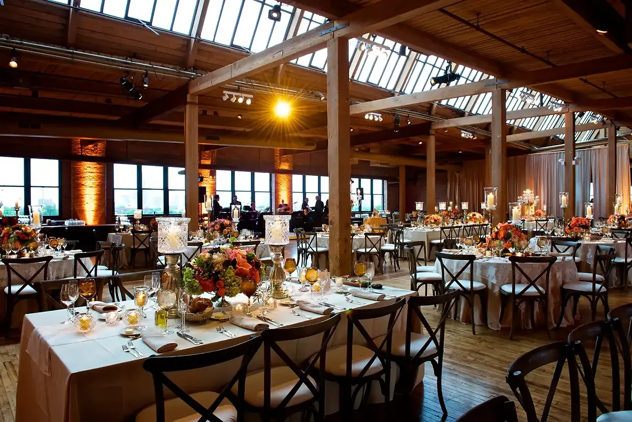 Dinner and uplighting awaits guests