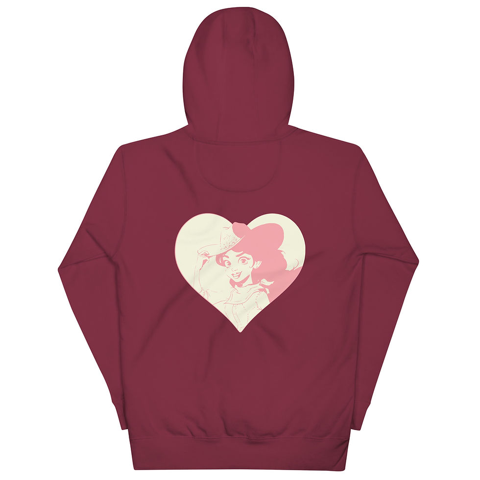 Thumbnail: Rose Collection: Unisex Hoodie with white heart