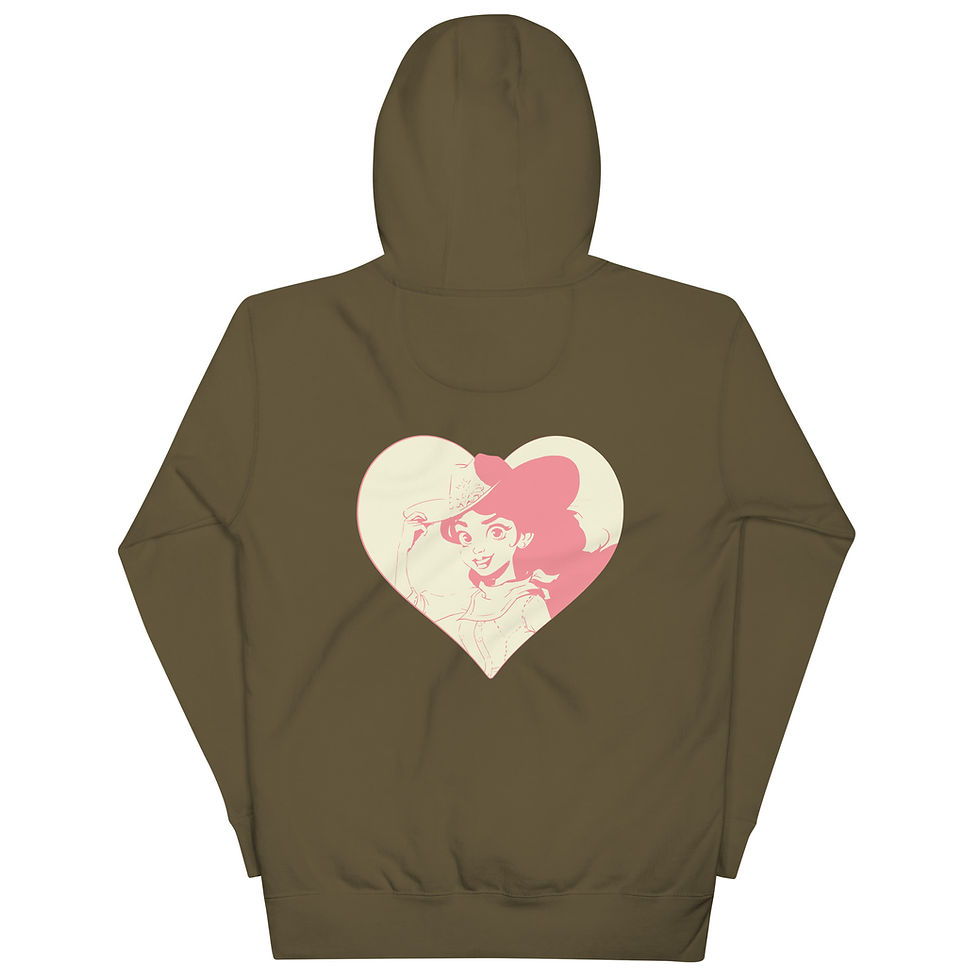 Thumbnail: Rose Collection: Unisex Hoodie with white heart