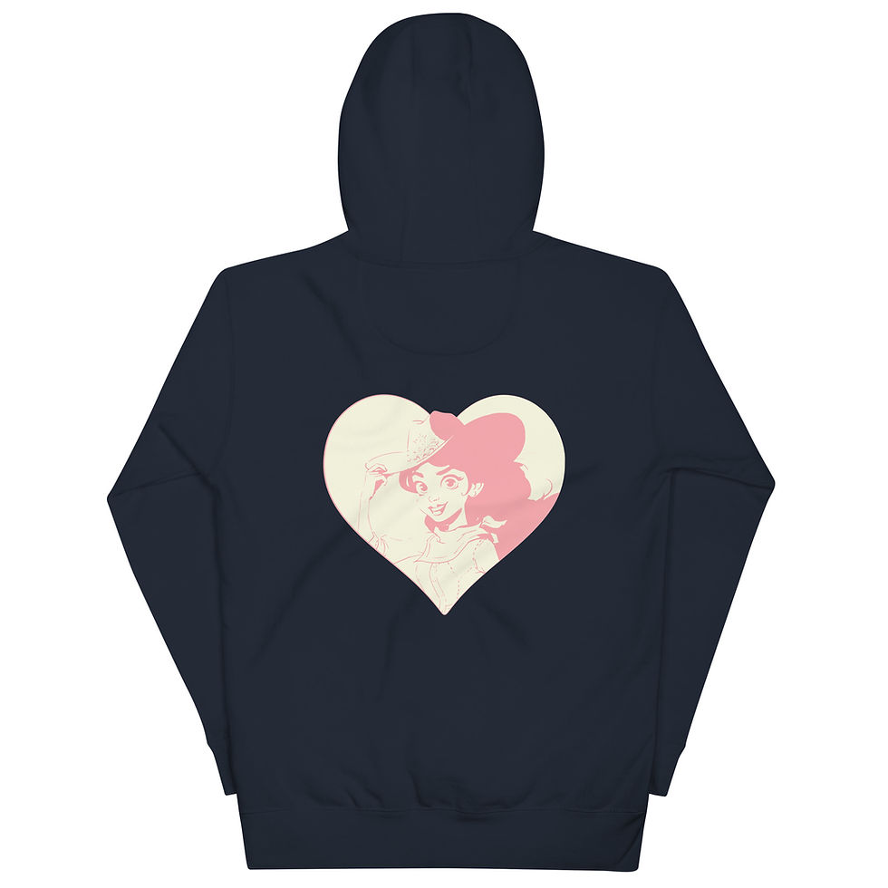 Thumbnail: Rose Collection: Unisex Hoodie with white heart