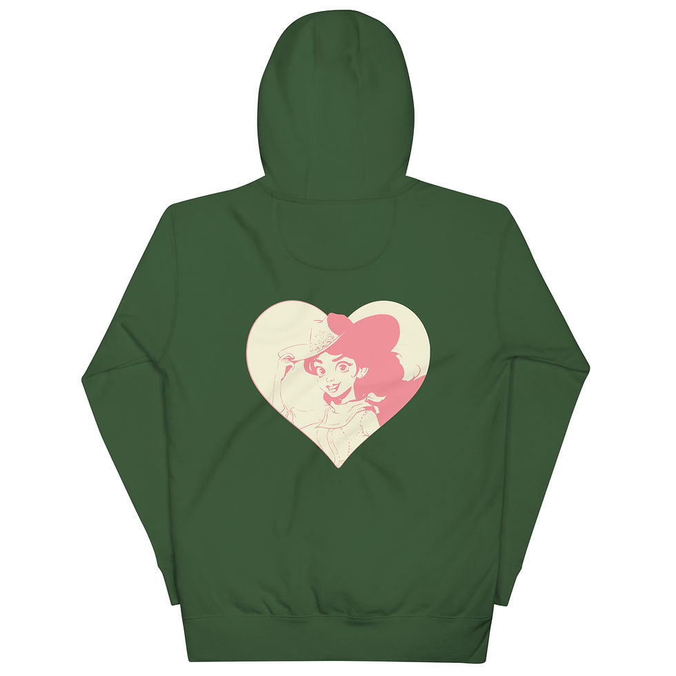 Thumbnail: Rose Collection: Unisex Hoodie with white heart