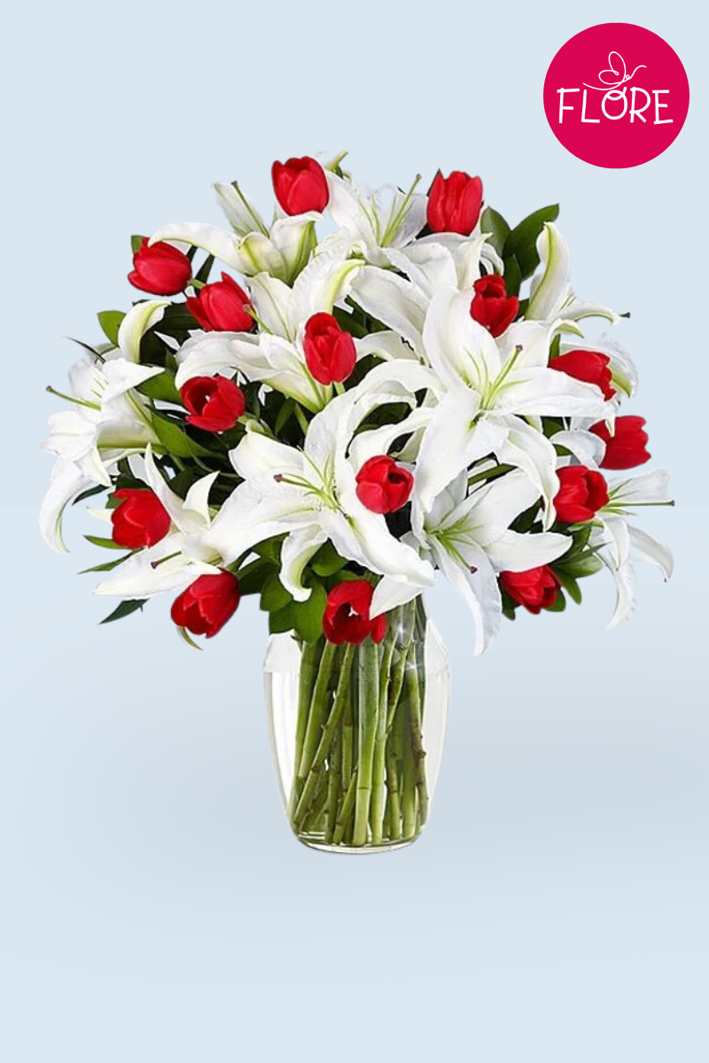 Lirios y tulipanes