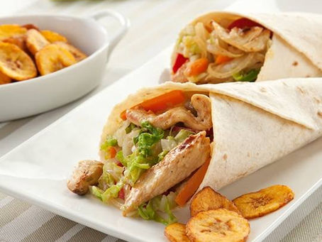 Wrap de frango com legumes