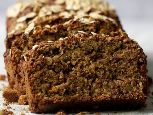 Pão de aveia e banana vegano