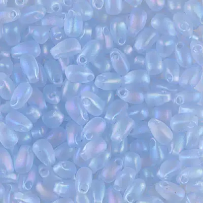 Thumbnail: Miyuki 3 x 5.5 mm Matte Translucent Aurora Borealis Long Drop Beads 10 g