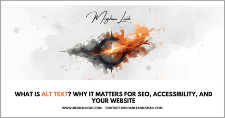 Graphic with the blog title: "What Is Alt Text? Why It Matters for SEO, Accessibility, and Your Website.