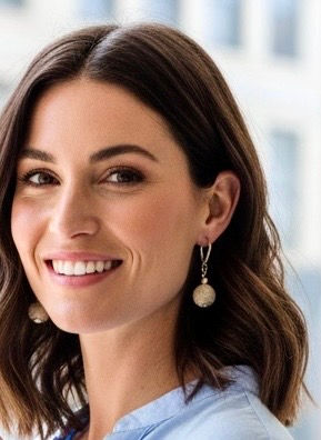 Gold and silver bead lever back earrings worn on model showing scale, placement, and sparkling details