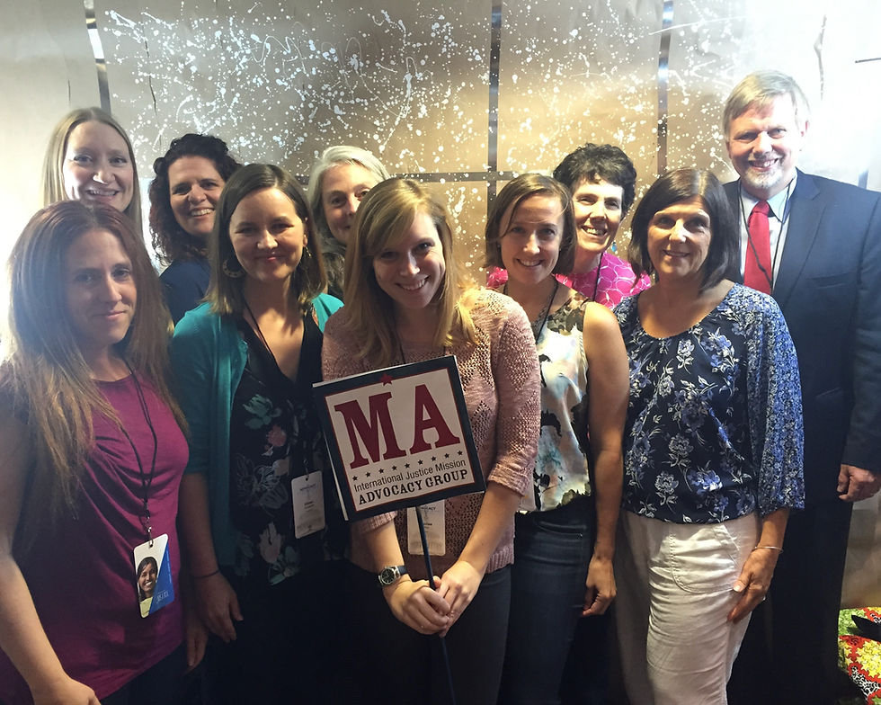 From my first year - this is the Mass delegation at an IJM advocacy event! (2015)