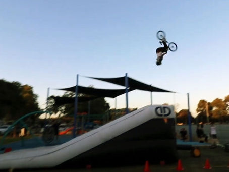BMX DOUBLE BACKFLIP LONG JUMP WITH TODD MEYN AND FRIENDS