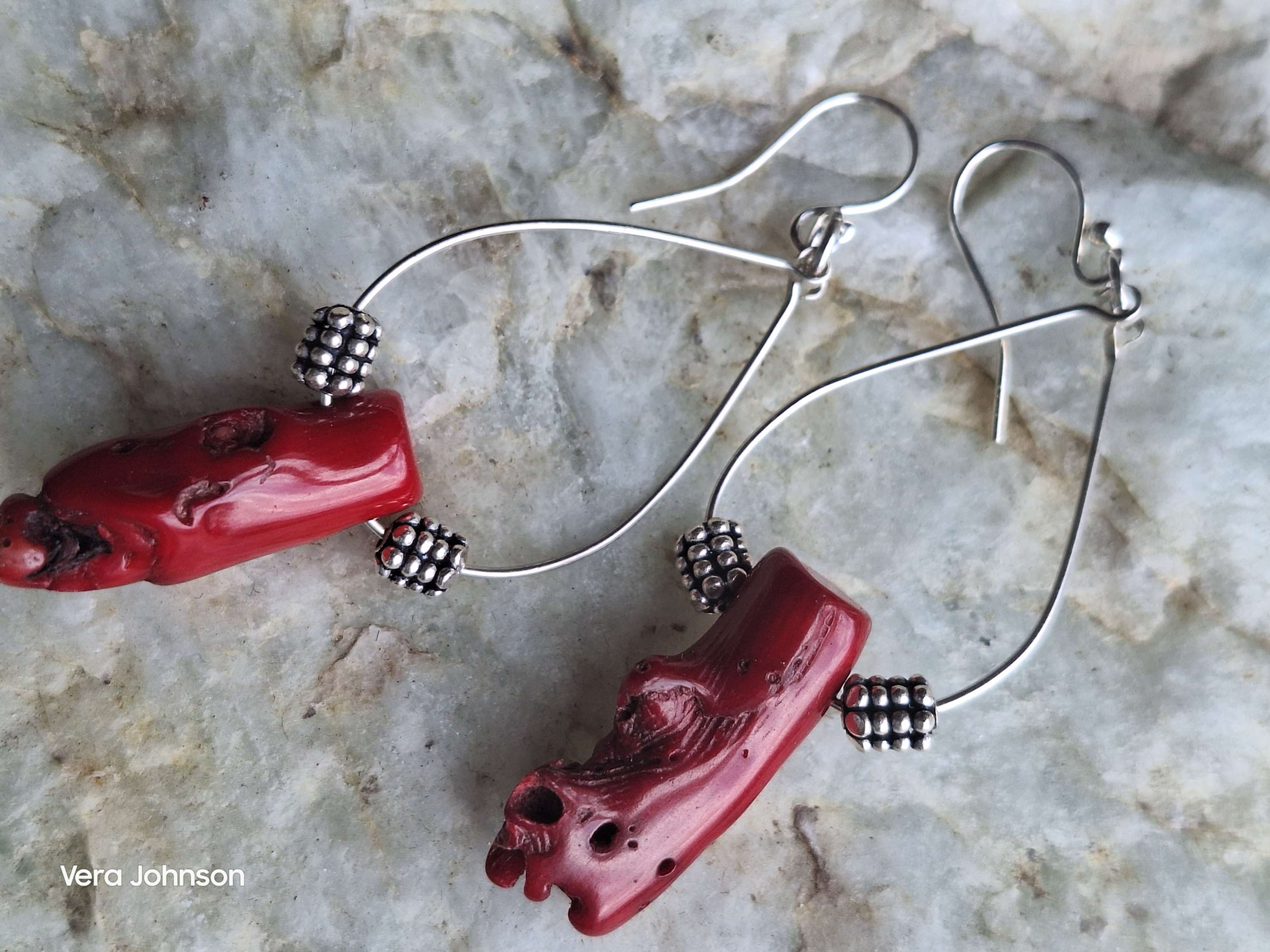 Red coral vintage beads 