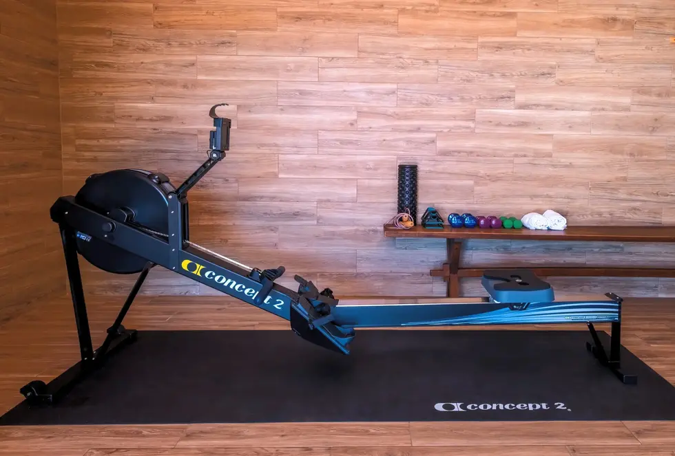 Blue Lake House’s Concept 2 RowErg. Top-quality rowing machine with a PM5 performance monitor.