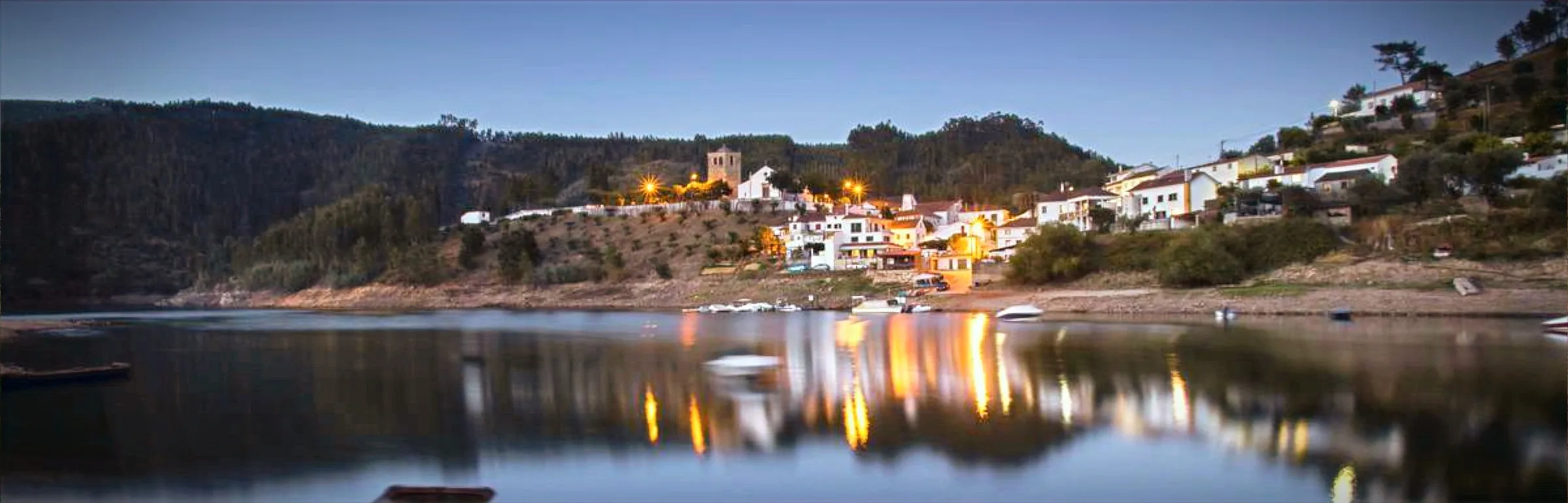 Dornes village at dusk, Ferreira do Zêzere, Portugal.
