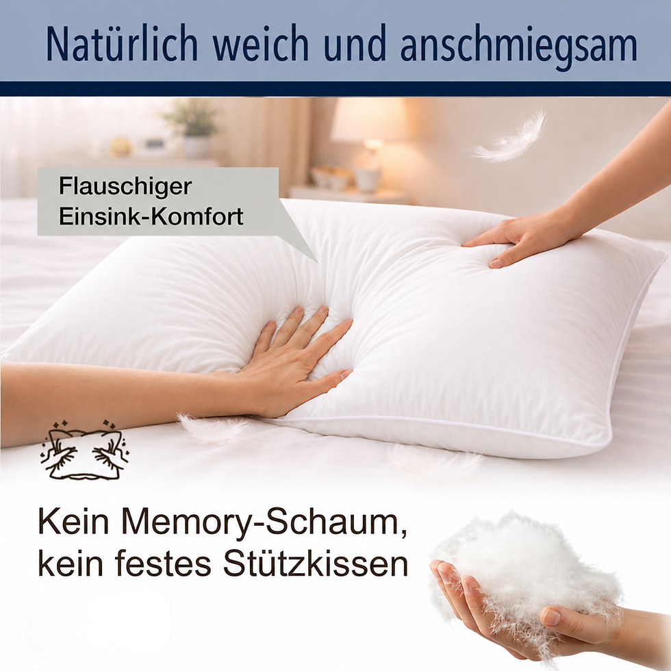Miniaturbild: 3-Kammer Daunenkissen 40x80