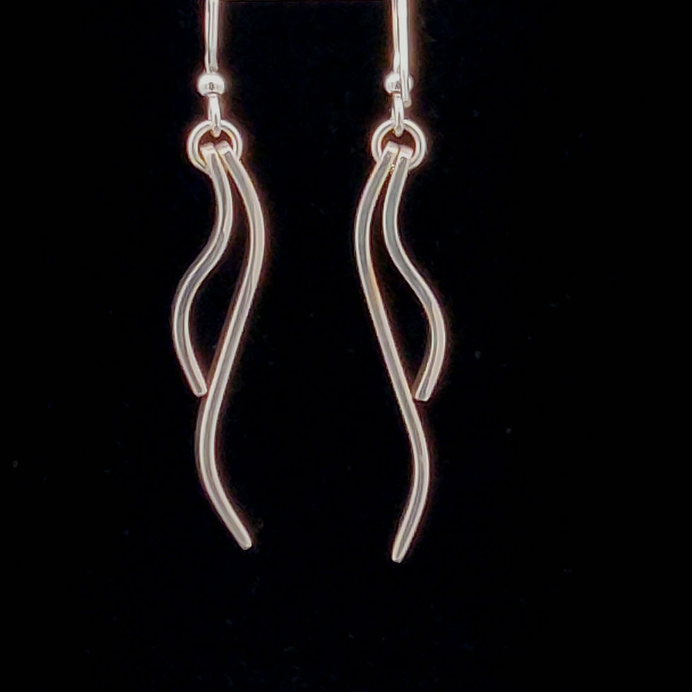 Thumbnail: Double Ribbon Curve Earrings (Medium)