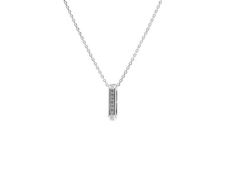 Silver stone set pendant