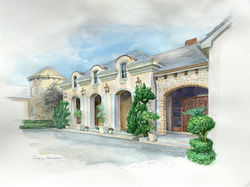 A portrait of a good friend's house. Watercolor.