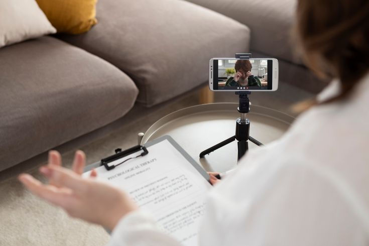 Consulta através da Telepsicologia.