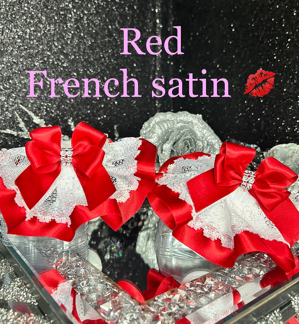 Thumbnail: French Satin Diamante Frilly Ruffle Tutu Stack Bow Ankle Socks