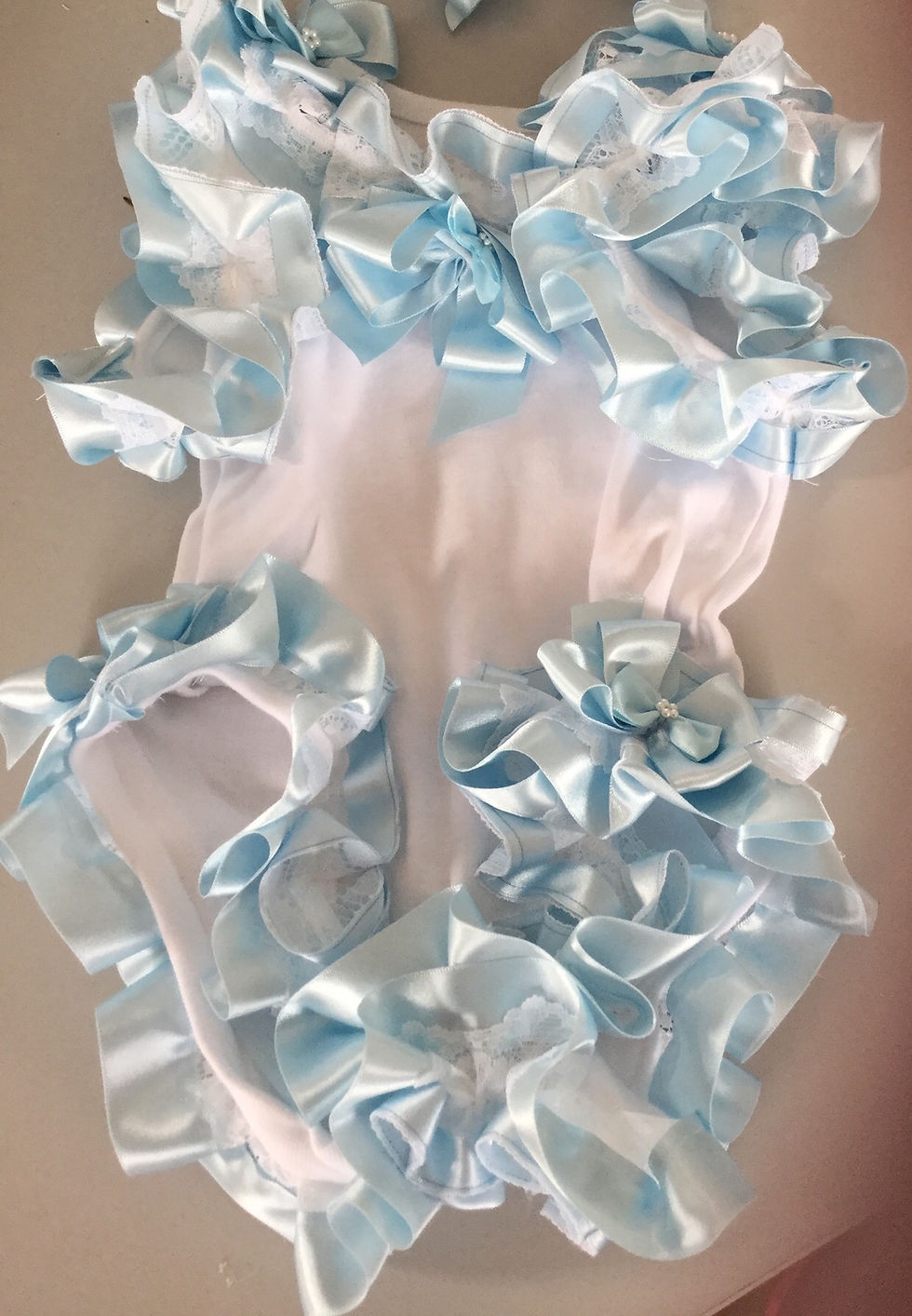 Thumbnail: Baby Romper Outfit Diamante Ruffle Princess Embellished Bodysuit