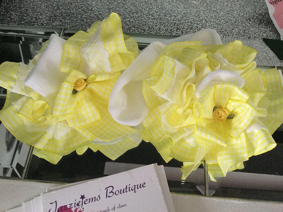 Gingham Spanish Ruffle Satin Stack Bow Socks❤️