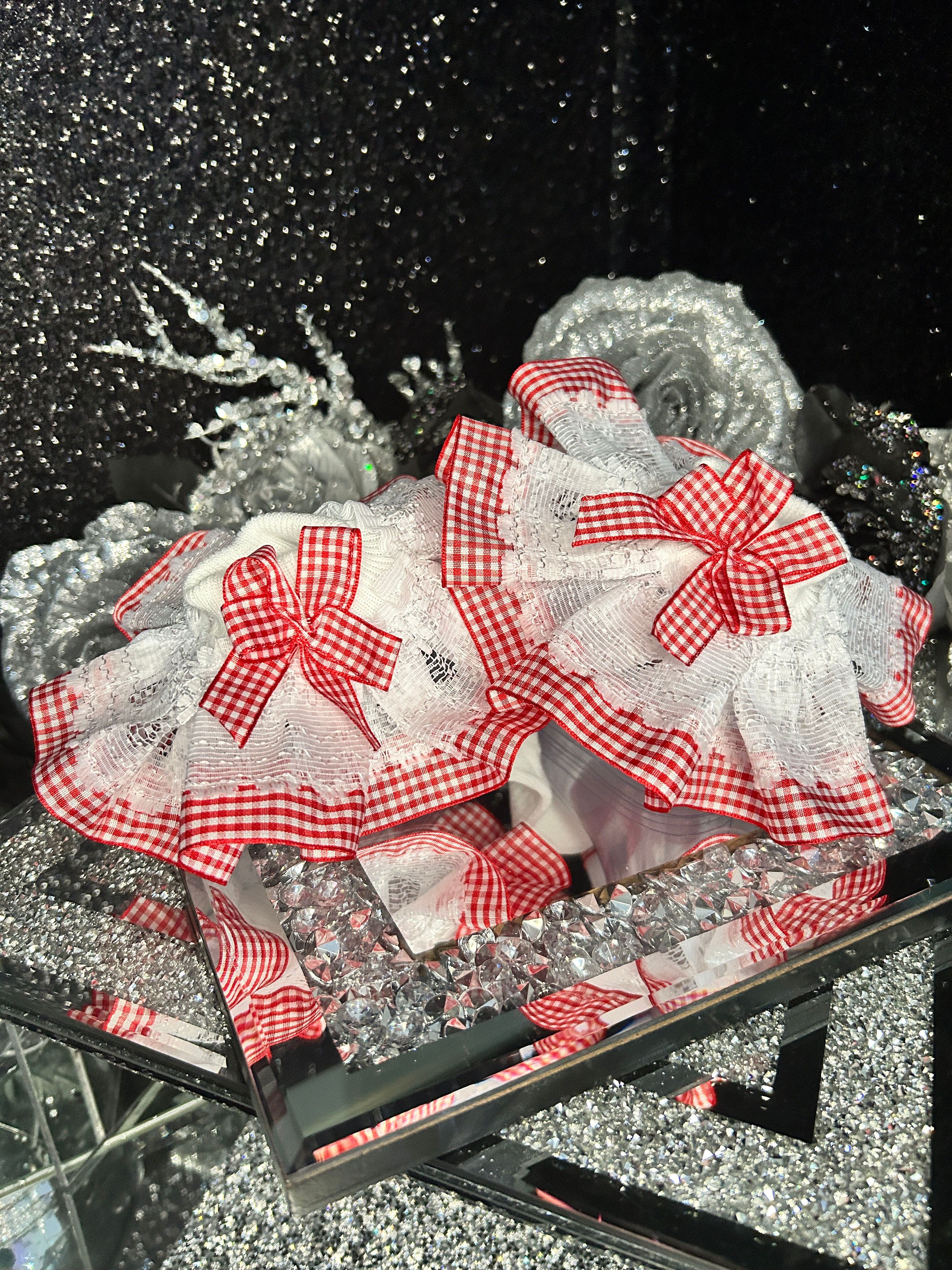 Cute Gingham Frilly TuTu Ruffle Ankle Socks