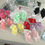 Thumbnail: Diamante Coloured Stack Bows Frilly Tutu Stack Bow Ankle Sock