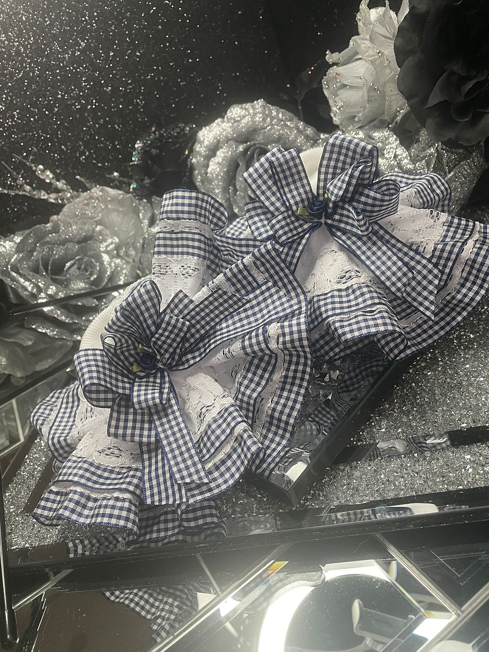 Thumbnail: Layer Gingham Frilly TuTu Ruffle Ankle Socks Bo