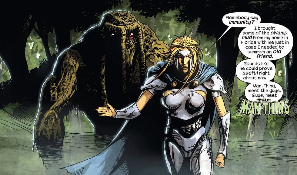 Jennifer Kale junto al Hombre Cosa. De Kev Walker and Jean-François Beaulieu