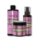 ערכת ביוטין ורודה לשיער דק וחלש של פפטיד פלוס, שמפו, מסכה וסרום בבקבוקים שחורים