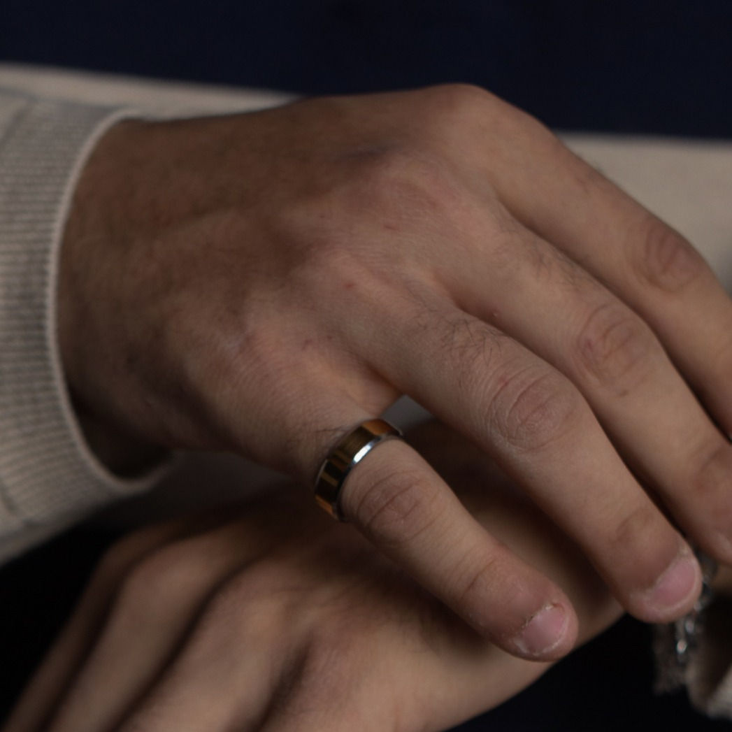 TWO-TONED TUNGSTEN RING