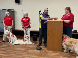 Comfort Dogs at Lake Katherine Meeting