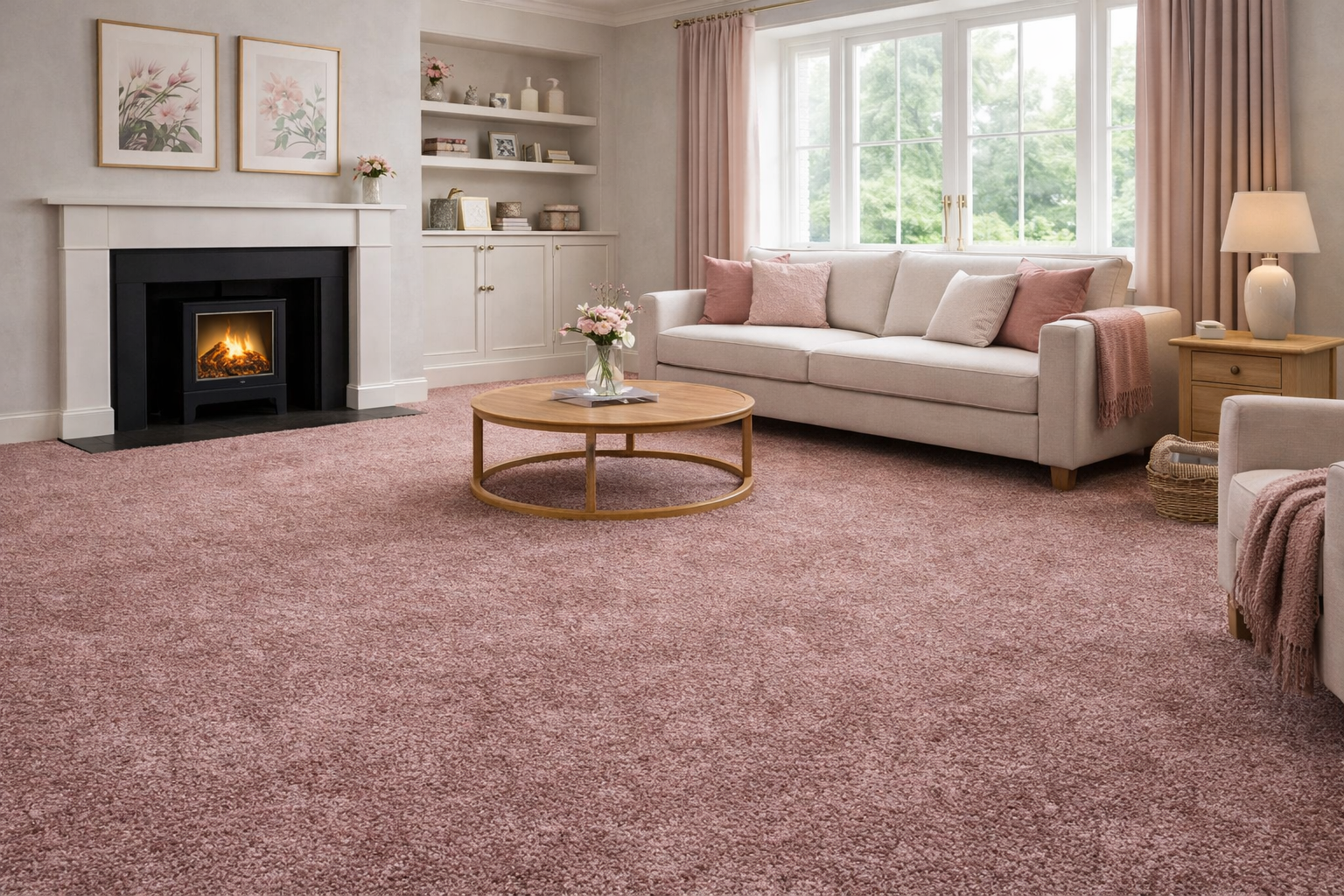 Marina Bay Soft Touch Saxony Carpet- Dark Rose 4m width