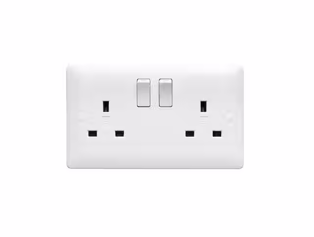 2 Gang double pole switched socket 