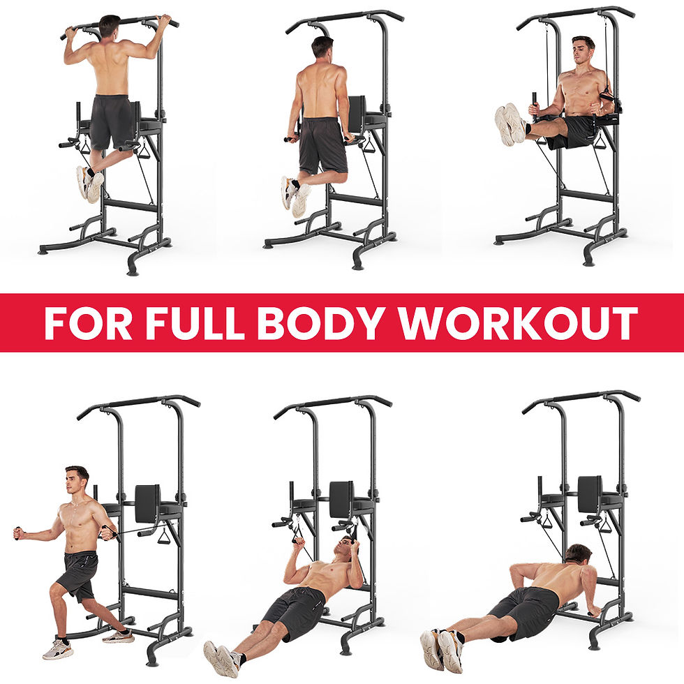 Thumbnail: Power Tower Dip Station Pull Up Bar Adjustable Multi-Function Power Tower Abdomi