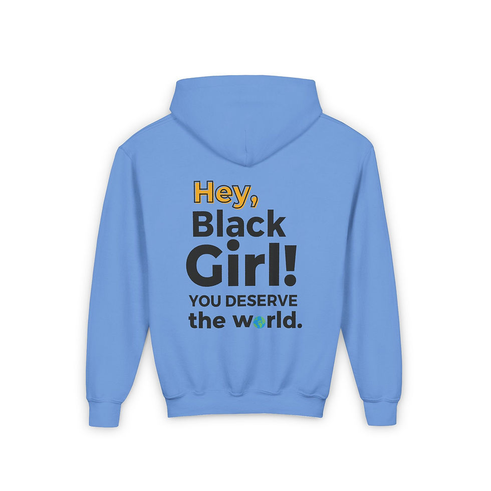Thumbnail: Hey, Black Girl! Youth Heavy Blend Hooded Sweatshirt