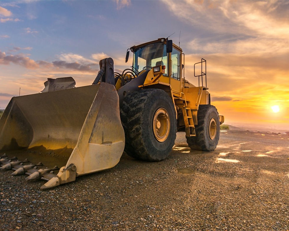Wheel loader on a construction site